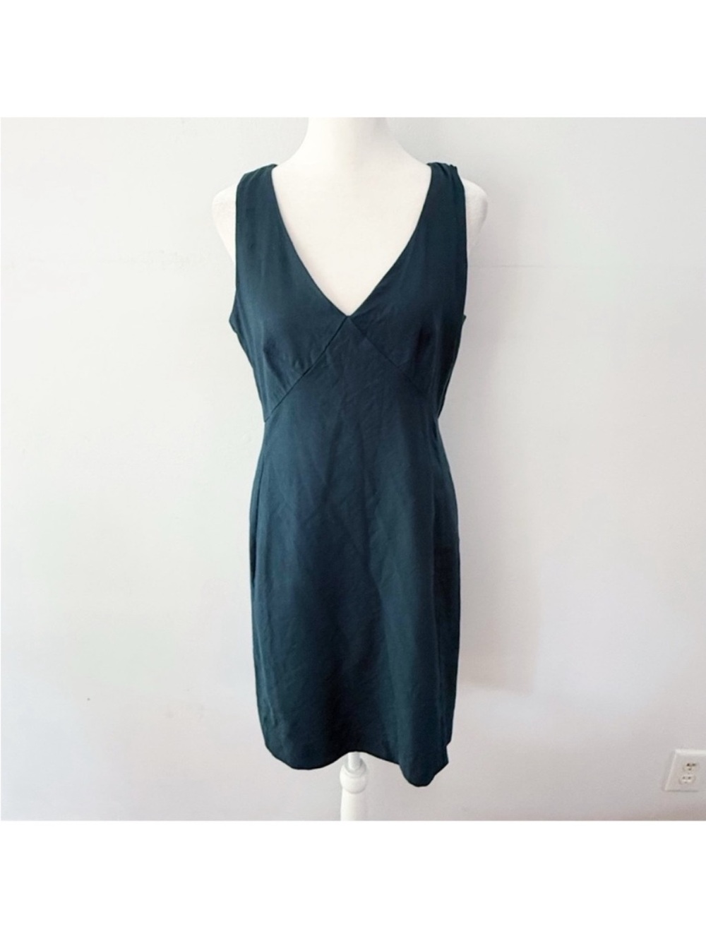 J Crew Women 100% Wool Babydoll Dress Sz‎ 4 Y2K Career Quiet Luxury Classic Blue